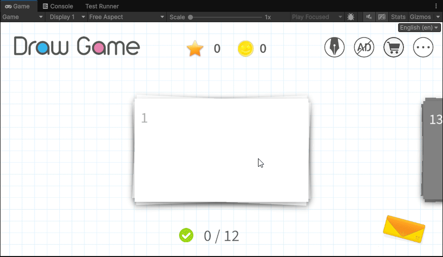 Animated Drawing Game level-selection flow showing the mobile UI in motion.